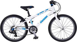 Squish 20 inch wheel white and blue girls 7 speed lightweight hybrid mountain bike.