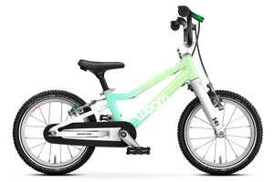 Woom GO 2 spearmint crush 14 inch wheel ultralight children's bike.