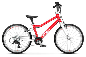 Woom GO 4 red 20 inch wheel 7-speed ultralight children's bike.
