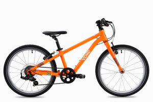 Yomo 20 orange 20-inch wheel 7-speed lightweight hybrid mountain bike.
