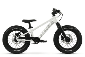 Prevelo Zulu One silver 14 inch wheel lightweight children's mountain bike with BALANCE-TEC™