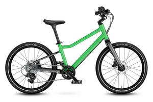 Woom EXPLORE 4 jungle green 20 inch wheel 7-speed ultralight hybrid bike.