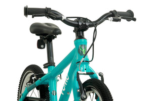 Yomo 14 turquoise 14-inch wheel lightweight hybrid mountain bike.