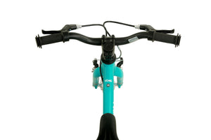 Yomo 14 turquoise 14-inch wheel lightweight hybrid mountain bike.