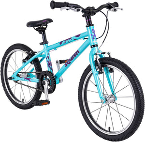 Squish 18 inch wheel aqua girls single speed lightweight hybrid mountain bike.