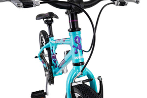 Squish 18 inch wheel aqua girls single speed lightweight hybrid mountain bike.