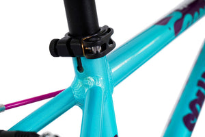 Squish 18 inch wheel aqua girls single speed lightweight hybrid mountain bike.