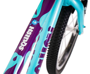 Squish 18 inch wheel aqua girls single speed lightweight hybrid mountain bike.