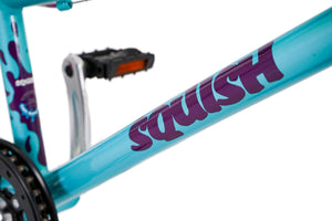 Squish 18 inch wheel aqua girls single speed lightweight hybrid mountain bike.