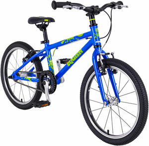 Squish 18 inch wheel blue boys single speed lightweight hybrid mountain bike.