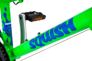 Squish 20 inch wheel neon green boys 7 speed lightweight hybrid mountain bike.
