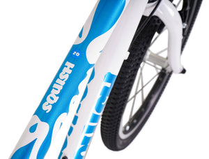Squish 20 inch wheel white and blue girls 7 speed lightweight hybrid mountain bike.