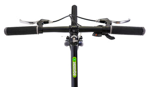 Squish 24 inch wheel dark grey and neon green boys 8 speed lightweight hybrid mountain bike.