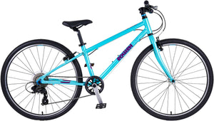 Squish 26 inch wheel aqua girls 8 speed lightweight hybrid mountain bike.