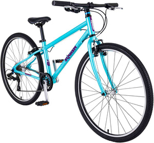 Squish 26 inch wheel aqua girls 8 speed lightweight hybrid mountain bike.