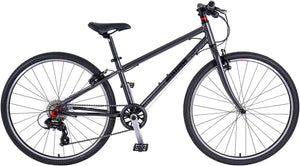 Squish 26 inch wheel dark grey boys 8 speed lightweight hybrid mountain bike.