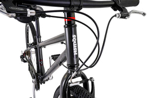 Squish 26 inch wheel dark grey boys 8 speed lightweight hybrid mountain bike.