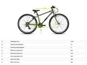 Frog 67 frame geometry information.