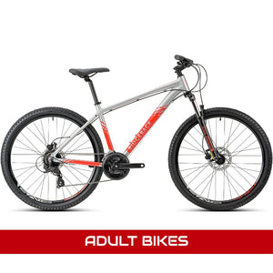  Adult bikes featuring a Ridgeback Terrain 4 silver and red 27.5