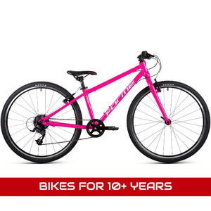  Bikes for 10+ years featuring a Forme Kinder MX26 neon pink 26