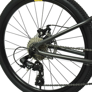 HOY Pentland 24 black 24-inch wheel 8-speed lightweight hybrid mountain bike.