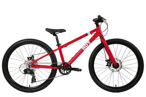 HOY Pentland 24 red 24-inch wheel 8-speed lightweight hybrid mountain bike.