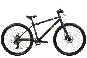 HOY Pentland 26 black 26-inch wheel 8-speed lightweight hybrid mountain bike.