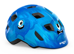 MET Hooray Blue Monsters kids helmet.