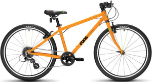 Frog 61 orange 24 inch wheel 8 speed lightweight hybrid mountain bike.
