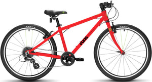 Frog 61 red 24 inch wheel 8 speed lightweight hybrid mountain bike.