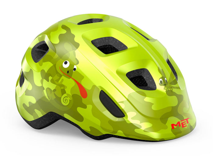 MET Hooray Lime Chameleon kids helmet