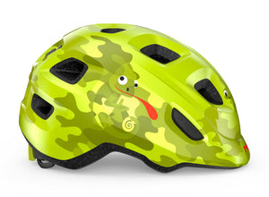 MET Hooray Lime Chameleon kids helmet.