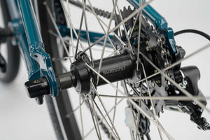Ridgeback Dimension 24 inch wheel double denim 7 speed lightweight hybrid mountain bike.