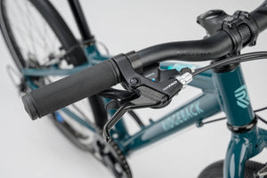 Ridgeback Dimension 24 inch wheel double denim 7 speed lightweight hybrid mountain bike.