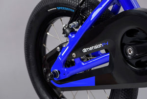 Ridgeback Dimension 14 inch wheel blue lightweight mountain bike.