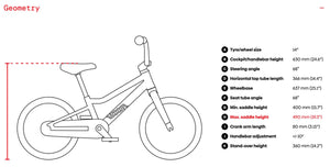 Woom 2 frame geometry information.