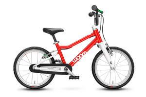 Woom 3 red 16 inch wheel ultralight children's bike.