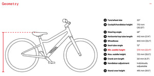 Woom 4 frame geometry information.