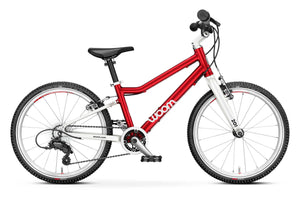 Woom 4 Anniversary Red 20 inch wheel 7 speed ultralight hybrid bike.