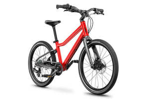 Woom EXPLORE 4 red 20 inch wheel 7-speed ultralight hybrid bike.