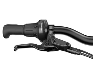 Woom EXPLORE4 Shimano Revoshift with Promax hydraulic disc brake lever.