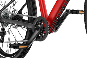 Woom EXPLORE 4 crank arms with narrow Q-factor.