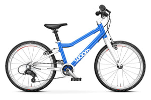 Woom 4 sky blue 20 inch wheel 7 speed ultralight hybrid bike.