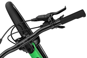 Woom EXPLORE 5 microSHIFT Acolyte trigger shifter for intuitive shifting.