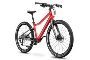 Woom EXPLORE 5 red 24 inch wheel 8
-speed ultralight hybrid bike.