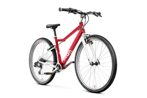Woom 6 Anniversary Red 26 inch wheel 8 speed ultralight hybrid bike.