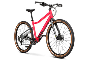 Woom EXPLORE 6 neon pink 26-inch wheel 8-speed ultralight hybrid bike