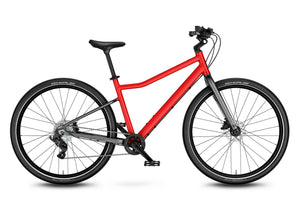 Woom EXPLORE 6 red 26 inch wheel 8
-speed ultralight hybrid bike.