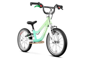 Woom GO 1 PLUS spearmint crush 14 inch wheel ultralight children's balance bike.