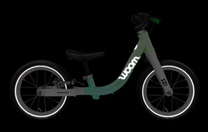 Woom GO 1 spearmint crush reflective details.